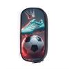 Estuche de Lápices de Capa Única con Estampado Digital de Fútbol Crown Transfronterizo Poliéster Creativo para Niños Gran Capacidad Resistente a la Suciedad Bolsa de Papelería