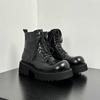 Una generación de botas Martin de cuero de cuentas abiertas originales para hombre, botas Derby de piel de vaca entera con suela gruesa aumentada, botas de viento británicas
