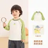 Roupa infantil Kaka Panda, camiseta de manga comprida 100% algodão, coleção de outono para bebês, top para meninos, segunda pele de outono para meninas, estilo moderno