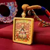 Pulseira Popular Latão Thangka Usável para Homens e Mulheres Estilo Tibetano Colar Cinco Deuses Pingente de Joia Pintado Acessório