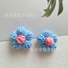 Em Estoque Flores de Crochê Feitas à Mão Flores de Lã Flores de Fio Acessórios para Pente de Cabelo DIY Broche Bolsa Acessórios para Roupas Flores