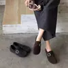 Zapatos Birkenstock Grises de Lana Cobertura Total para Mujer Nuevos 2026 Otoño Mocasines Suela Suave Versátiles para Viajar Zapatos Individuales