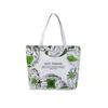 Bolsa Tote de Ombro Único, Grande Capacidade, Bolsa Estampada Casual e Fashion, Bolsa de Lona com Logo Serigrafado