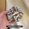 Elástico de Cabelo Plissado Grande Intestino em Cetim de Seda Francês para Mulheres, Corda de Cabelo Faixa de Cabeça com Toque de Luxo para Prender o Cabelo, Elástico para Rabo de Cavalo Alto