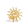 Lele Jewelry Anillo de Acero de Titanio Chapado en Oro de 18 Quilates Acero Inoxidable Dios del Sol Transfronterizo Europeo y Americano Anillo Único de Gama Alta