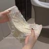 Calcinhas de Renda Francesa de Alta Qualidade Estilo Novo 2025 para Mulheres, Cetim Seda de Gelo Sem Costura, Cintura Média-Baixa, Antibacteriana