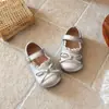 Sapatos Mary Jane com acabamento em renda, novidade Primavera/Outono 2026 estilo coreano, sapatos de princesa com laço para meninas, sola macia.