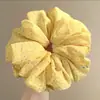 Elástico de Cabelo de Renda Estilo Coreano para Rabo de Cavalo, Scrunchie Grande, Elástico para Coque, Acessório de Cabelo de Luxo para Meninas