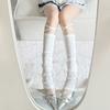 Pierneras de Punto con Lazo, Calcetines Holgados de Protección Solar para Pantorrilla, Calcetines Base Grises Estilo Ballet Japonés hasta la Rodilla