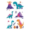 Tatuagem Adesivo Dinossauro Vulcão Colorido Luminoso Desenho Animado Fofo Diversão Infantil Maquiagem para Braço de Homens e Mulheres À Prova d'Água e Suor Duradouro
