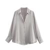 Amazon comércio exterior transfronteiriço roupas femininas europeias e americanas 2024 outono e inverno nova moda de rua top de seda cetim textura camisa