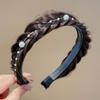 Perolado trança espinha de peixe peruca faixa de cabelo topo craniano alto com dentes antiderrapante acessórios de cabelo redutores de idade cocar preguiçoso pressão de cabelo faixa de cabeça atacado