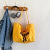 Bolsa de lona para estudantes 2024 verão feminino estilo coreano moda casual bolsa de ombro de grande capacidade portátil para mulheres