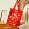Bolsa Meow 2026 Ano Novo Ano do Cavalo Saco de Presente Vermelho Embalagem de Presente de Feriado Ano Novo Aniversário Sacola de Papel para Lembrança