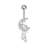 Combinación de Anillo para Ombligo de Comercio Electrónico Transfronterizo Exquisito Zircón Clavo para Ombligo Corazón Mariposa Colgante Joyería para Piercing Anillo para Ombligo