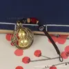 Estilo Chino Latón Retro Calabaza Redonda Marca Colgante Estilo Chino Auspicioso Hueco Hilo Entrada Ping'an Xiangyun Colgante