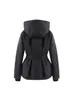 ZR Ropa para Mujer Estilo Europeo y Americano 2025 Primavera Nueva Chaqueta con Capucha Cintura Cortavientos Carga Ropa Serie de Esquí Chaqueta Caliente Acolchada de Algodón