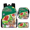 Monstro de Cabelo Verde Grinch Mochila Escolar Grinch Transfronteiriça Nova Mochila Escolar Mochila Cartoon Conjunto de Três Peças Bolsa Lateral Estojo