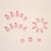 Parche de uñas con diseño de almendra francesa simple para chica de comercio exterior, ideal para el Día de San Valentín, venta al por mayor