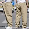 Pantalones casuales talla extra para hombre, primavera y verano, extragrandes, pantalones rectos holgados, pantalones largos elásticos finos para hombres grandes