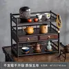 Estante de Escritorio para Tetera Estilo Chino Estante Pequeño Bogu Estante para Tazas de Té Estante de Almacenamiento para Juego de Té Sala de Té Mesa de Té Estante para Tazas