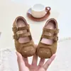 Sapatos de Couro Lisos para Meninas, Estilo Primavera e Outono para Jovens Meninas, Mocassins Estilo Britânico com Tiras de Fivela Dupla, Sapatos de Bebê