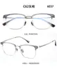 Armazón de Gafas de Moda Cuadrado para Hombre, Mitad Titanio, Mismo Estilo que Celebridad de Internet Xiaohongshu, Se Puede Montar Lente de Miopía, Venta al por Mayor Mixta