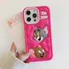 Capa de Celular Porta Gato e Rato de Silicone Estéreo 3D Adequada para Iphone1716Promax Capa Protetora de Desenho Animado