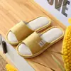 Pantuflas de Lino para Mujer Verano Hogar Interior Piso Antideslizantes Cuatro Estaciones Universales Hombres Primavera y Otoño Hogar Pantuflas de Lino Algodón Lino