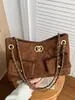 Bolso de Hombro de Cadena Transfronterizo para Mujer para Otoño e Invierno, Bolso Cruzado, Bolso de Axila, Gran Capacidad, Patrón Acolchado de Moda, Estilo Nuevo, Estilo Inspirado en Chanel