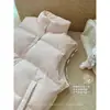 Chaleco de Algodón con Relleno CallmeEar//Rosa Cuello Alto Ajuste Holgado Talla Grande Sin Mangas para Invierno
