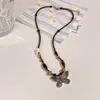 Nuevo Collar de Mariposa con Perlas Estilo Chino Retro Lujo Accesible de Nicho Cadena para Suéter Accesorios de Joyería Dulces y Frescos para Niñas Otoño e Invierno