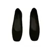 Zapatos de vestir para mujer de suela suave, cómodos, de terciopelo, boca poco profunda, punta cuadrada, 2026 otoño, nuevos, versátiles para ir al trabajo, color negro, no cansan