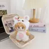 Conjunto de ropa para muñeca Labubu vintage de barbería, compatible con muñecas Labubu de 1ª, 2ª y 3ª generación, incluye un chal y una chaqueta de repuesto