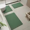 Alfombrilla absorbente de tierra de diatomeas para baño, felpudo antideslizante de secado rápido para puerta de inodoro, alfombrilla de baño en forma de U para inodoro