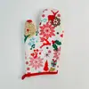 Guantes Navideños Resistentes al Calor para Microondas 230g Lona de Poliéster-Algodón Acolchados por un Lado Guantes Anti-Escaldaduras con Diseño Personalizado