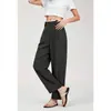 Foto Real de Pantalones Casuales Relajados en Tono Gris Gris para Mujer, Nuevo Estilo Verano 2026, Pantalones de Traje Rectos Adelgazantes para Figuras Pequeñas