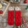 Meias de Natal Transfronteiriças de Outono e Inverno para Mulheres Meias Fofas de Alce de Desenho Animado Fabricante Atacado de Presente de Natal Vermelho Grande