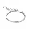 Pulseira de casal para homens e mulheres, um par de pulseiras modernas para o Dia dos Namorados, com corrente lisa e simples em formato de osso de cobra.