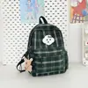 Mochila Escolar Versátil Retro Estudiante de Secundaria Femenina Otoño e Invierno Nueva Mochila Cuadros Coreanos Color Sólido Mochila para Estudiante Universitario y Viajero