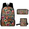 2025 Nuevo Producto Transfronterizo Elemento Mariposa Impresión Digital 3D Mochila Bolsa Escolar Mochila Bolso Cruzado Estuche Lápices DIY