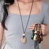 Collar de Agua de Acrílico Degradado con Cuerda de Cera Transfronterizo Europeo y Americano, Cadena para Suéter de Lujo Ligero de Gama Alta, Accesorio de Cuello Retro Moderno y Único