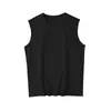 Chaleco Grande Deportivo de Hombro Verano 2025 Nuevo para Hombre Holgado Sin Mangas para Entrenamiento Camiseta de Secado Rápido Chaleco Top de Manga Corta Redondo