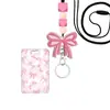 Lanyard de Silicona Color Cereza Amazon con Insignia de Lazo Acrílico Soporte para Tarjeta Correa para el Cuello Lanyard de Identificación para Mujer En Stock