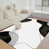Alfombra Sencilla de Terciopelo de Cristal para Mesa de Café, Alfombra Minimalista Moderna para Sala de Estar, Sensación de Lujo Ligero de Alta Gama, Alfombra de Diseño Lineal para Mesita de Noche de Dormitorio