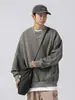 Moda Masculina Estilo Coreano y Japonés Sudadera Estampada de Moda Estilo Americano para Hombre Primavera 2025 Nueva Chaqueta Suelta Retro para Pareja Q