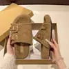 Chinelos Birkenstock de sola grossa para mulheres, 206 outono e inverno, nova versão coreana, versáteis, que aumentam a altura, sola confortável, chinelos slip-on peludos