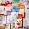 Libro de Materiales de Notas Adhesivas Retro Story, Serie Flores de la Mañana Recogidas al Atardecer, Decoración DIY para Diario Floral Vintage, 30 Hojas, 6 Diseños
