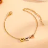 Joyería de Acero Inoxidable Galvanoplastia al Vacío Anillo Hueco Versátil Engranaje Colgante en Forma de Corazón Tricolor Collar para Clavícula para Mujeres