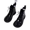 Botines Martin de Suela Plana de Cuero Suave para Mujer 2026 Nuevos Botines de Tobillo de Charol con Punta de Mango y Doble Cierre de Moda Botas de Algodón con Forro Polar para Otoño e Invierno